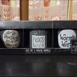 New Official Disney Nightmare Before Christmas Set of 3 Bowls