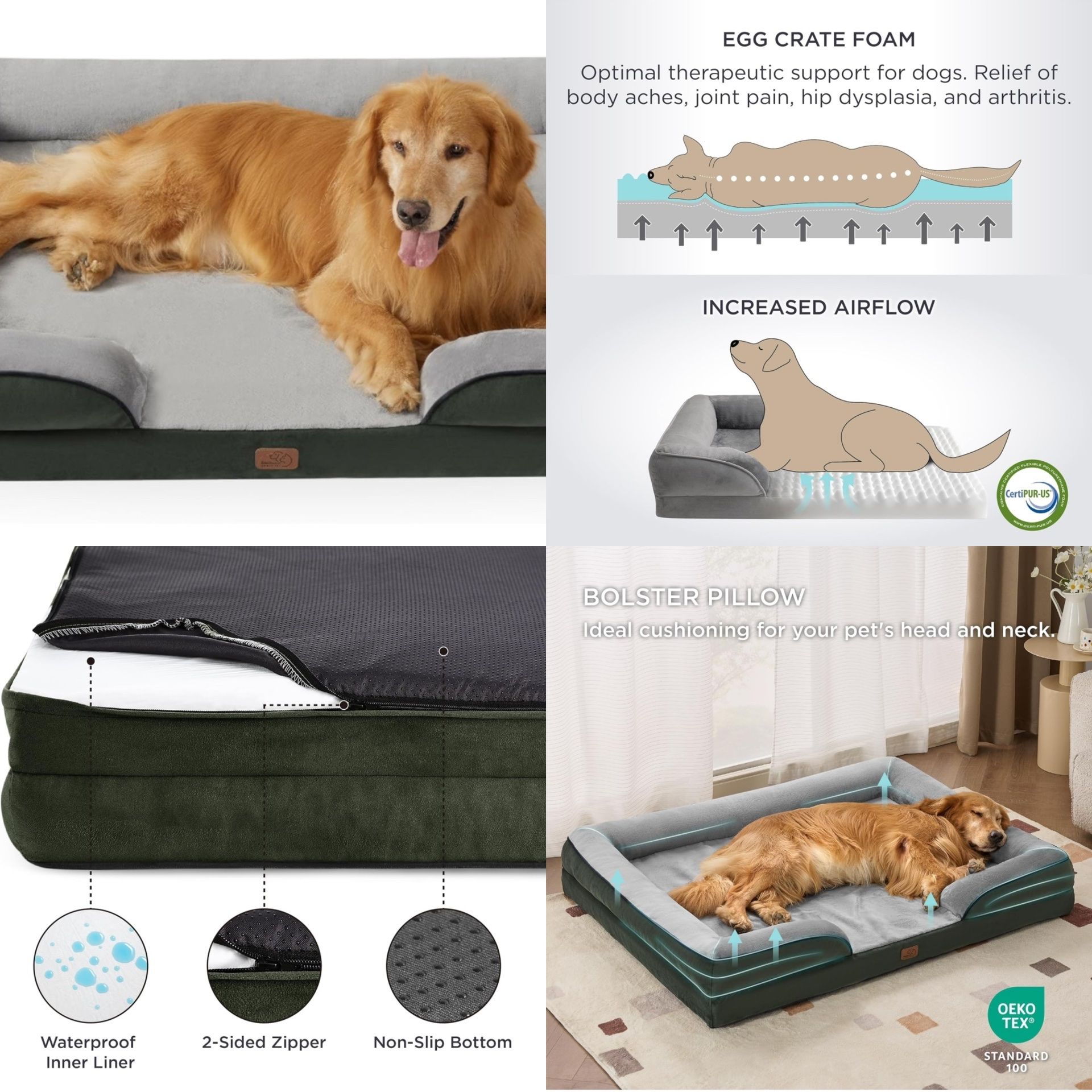 XXL Orthopedic Dog Bed Washable Great Dane Dog Sofa Beds for Giant Dogs Supportive Foam Pet Couch Bed with Removable Washable Cover Waterproof Lin for Sale in El Monte CA OfferUp