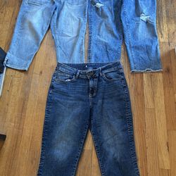 Size 14 blue denim capris bundle