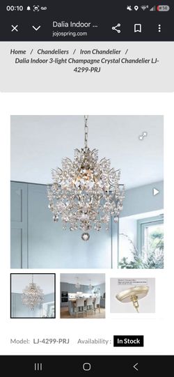 Indoor 3-light Champagne Crystal Chandelier