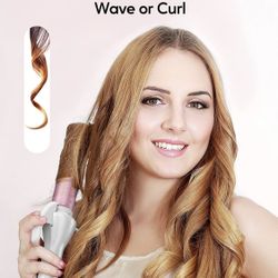 1 1/4 Inch Curling Iron for Loose Curl Waves, Long Barrel Ceramic 1.25 inch Curling Iron with Far-Infrared & Ionic Technology, 4 Adjustable Heats Hair