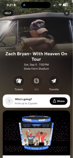 Zach Bryan 2 tickets GA Floor - State Farm Stadium 9/5/26