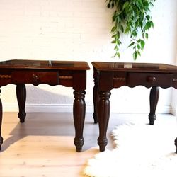 Set of two antique side tables