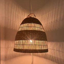 Hanging Bohemian Woven Lamp With Bulb