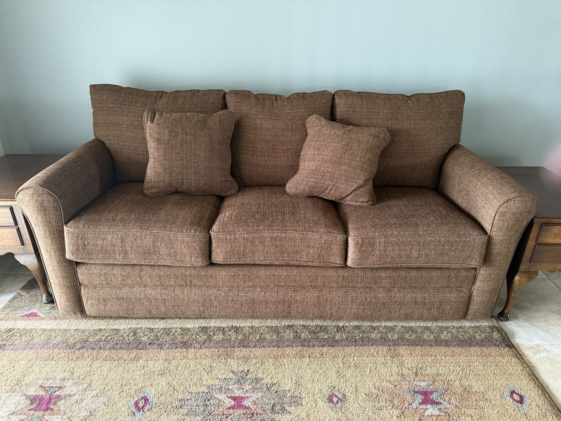 Brown Sofa And Loveseat With Pull Beds