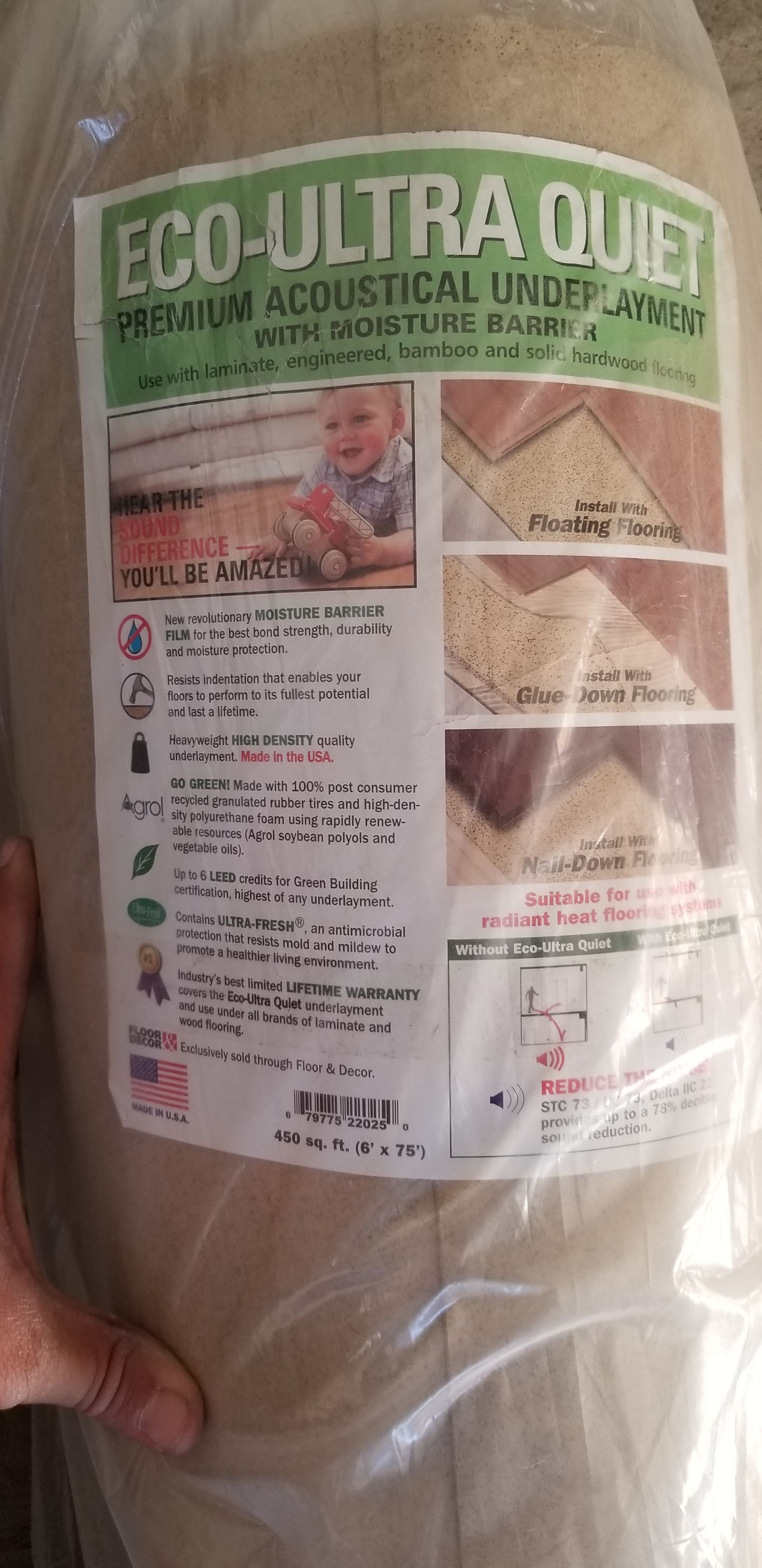 Eco-ultra quiet , Acoustical underlayment,