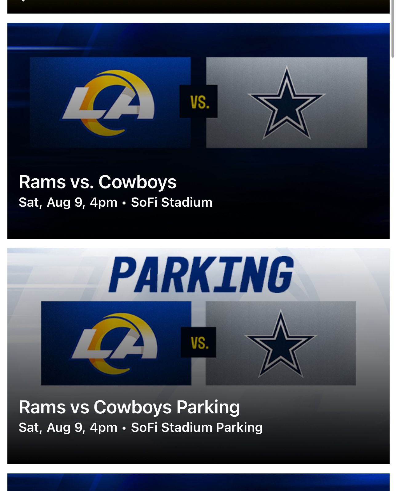 Rams Vs Cowboys August 9th