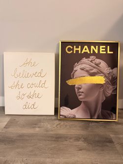 Wall Art Set (Chanel and Inspirational Quote Wall Art Canvas )