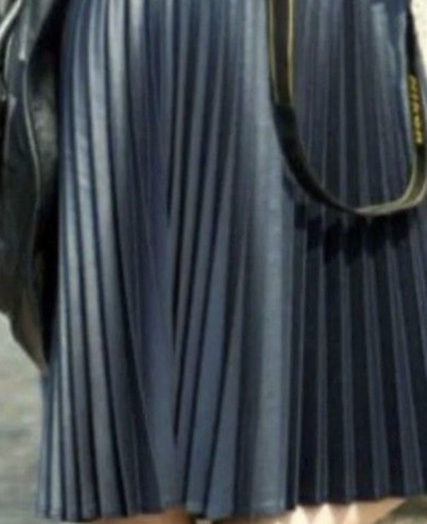 Blashe Pleated Faux Leather Skirt M
