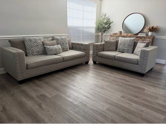 Cindy Crawford collection sofa and loveseat set
