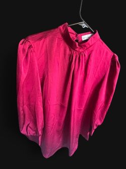 Burgundy Red Mock Neck Blouse