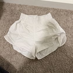 White lululemon Hotty hot shorts