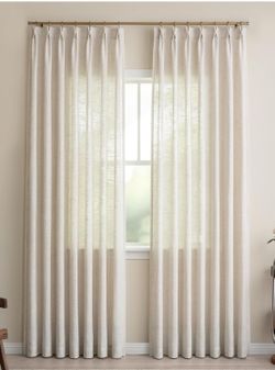 Luxury Linen Curtains , Pinch Pleated