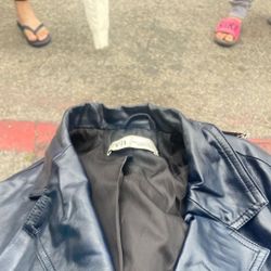 Zara Size Small Leather Blue Color Jacket