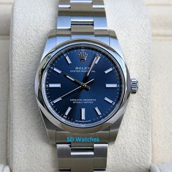 ROLEX 124200 OYSTER PERPETUAL WATCH 34MM BLUE MARKER - T6075