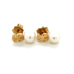 18k Tous Pearl Stud Earrings