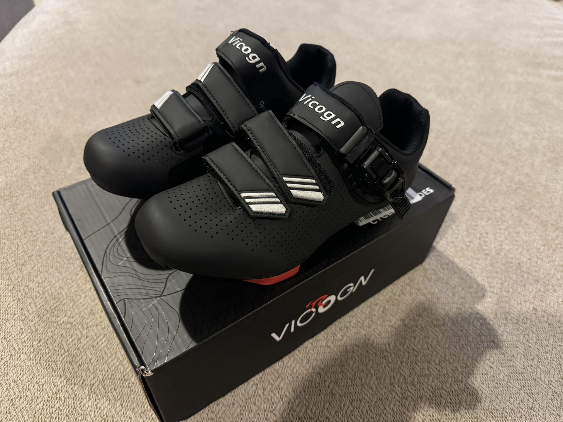 Vicogn Indoor Cycling Shoes for Men Women Compatible with Peloton Bike Pre-Installed with Look Delta Cleats Outdoor Road Biking
