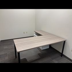 L Shape Desk with files