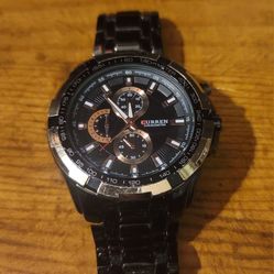 Curren Rose-Gold & Black Watch 