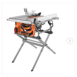 RIDGID 15 Amp 10 in. Portable Corded Jobsite Table Saw with Folding Stand