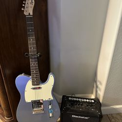 Fender Squire Telecaster Electric Guitar With New Black Star 10w Stereo Modeling Amp Electric Guitar Amplifier Stand Included 