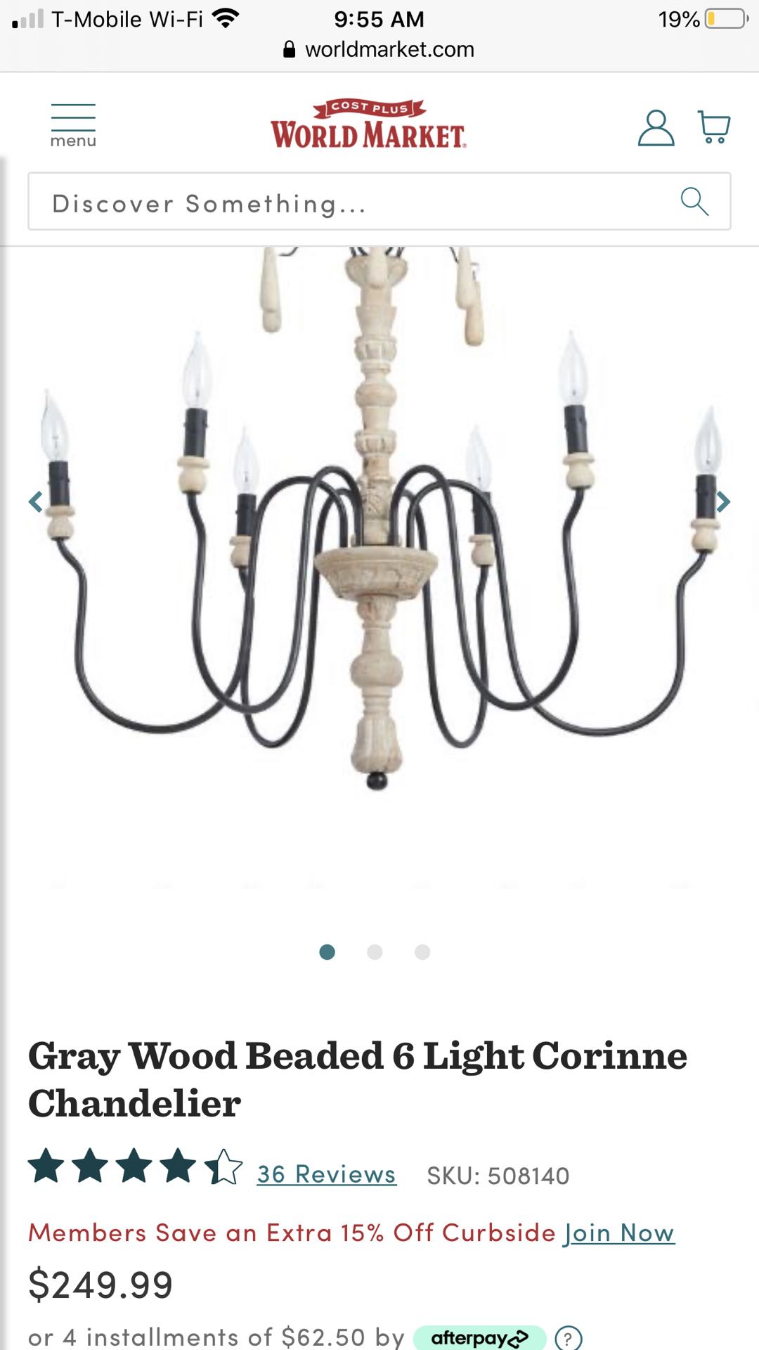 World market chandelier