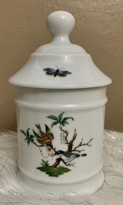 Ceralene A. Raynaud Limoges France Les Oiseaux Birds Apothecary Jar