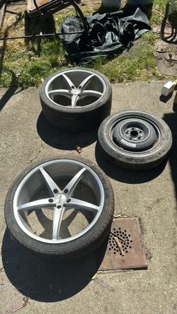 Tires and rims and donut