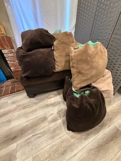 FREE COUCH CUSHIONS + OTTOMAN chair
