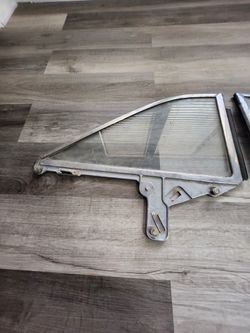 1963-65 Ford Falcon 2dr Hardtop Rh LH Rear 1/4 Quarter Glass Window w/ Frame OEM 