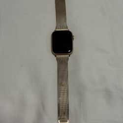 Apple Watch with Gold Mesh Band + Charger 