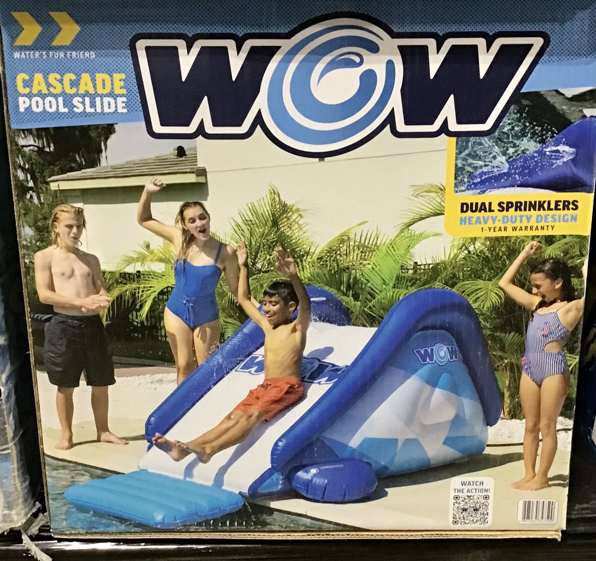 Wow Sports Cascade Pool Slide, Inflatable Slide with Sprinkler