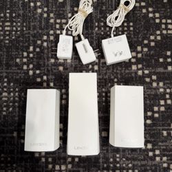 Linksys Velop WHW03 V2 and 2 Nodes VLP01 & Extender WHW01P Whole Home Wi-Fi Net