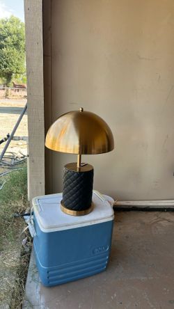 Leather And Brass Desk Lamp