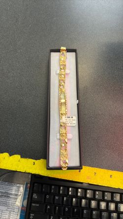 Gold nugget ID bracelet