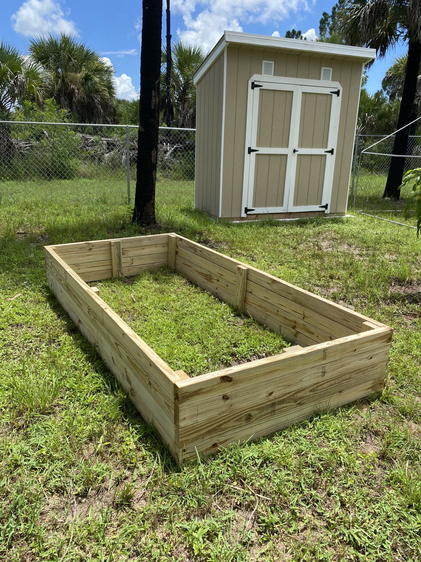 Heavy Duty Raised Garden Bed, 8ft by 4ft Pressure Treated Wood.