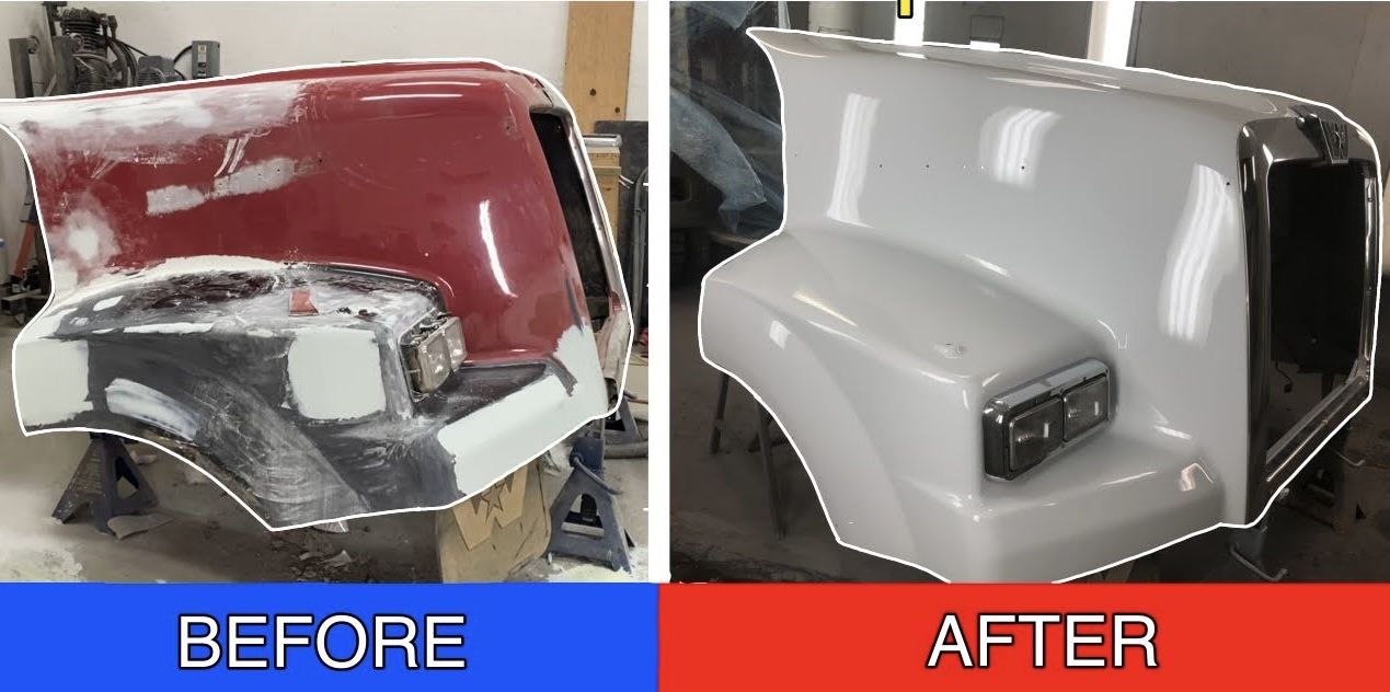 Fiberglass Hood And Semi Repair And Paint