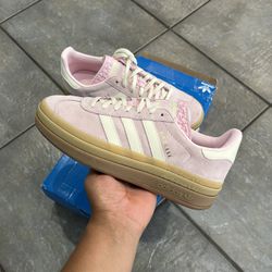Adidas Originals Gazelle Bold Clear Pink White JQ7777 Casual Sneakers Women