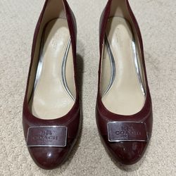 Coach Leather Wedge Heels