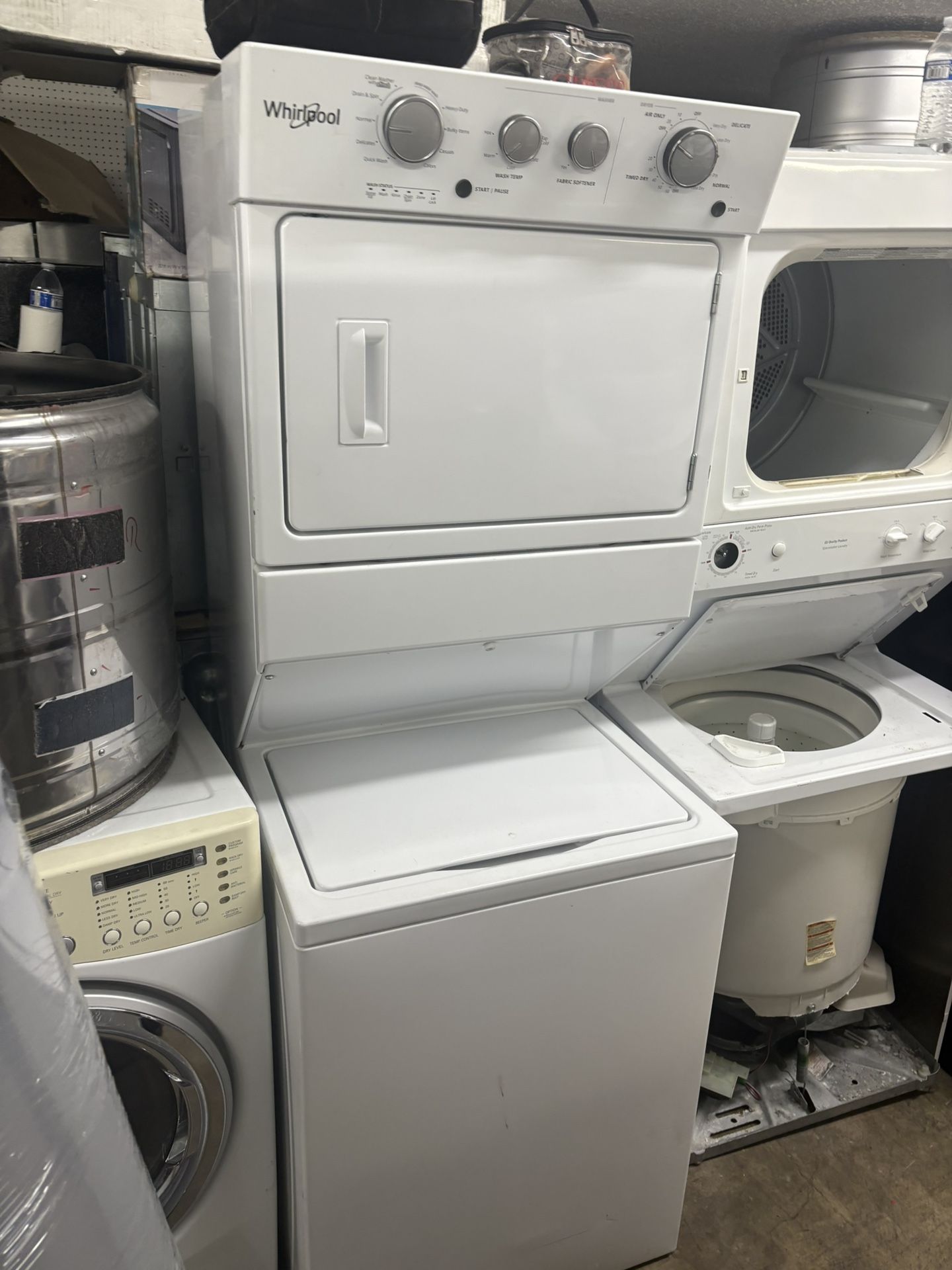 Whirlpool Stackable 27” Wide Washer And Gas Dryer