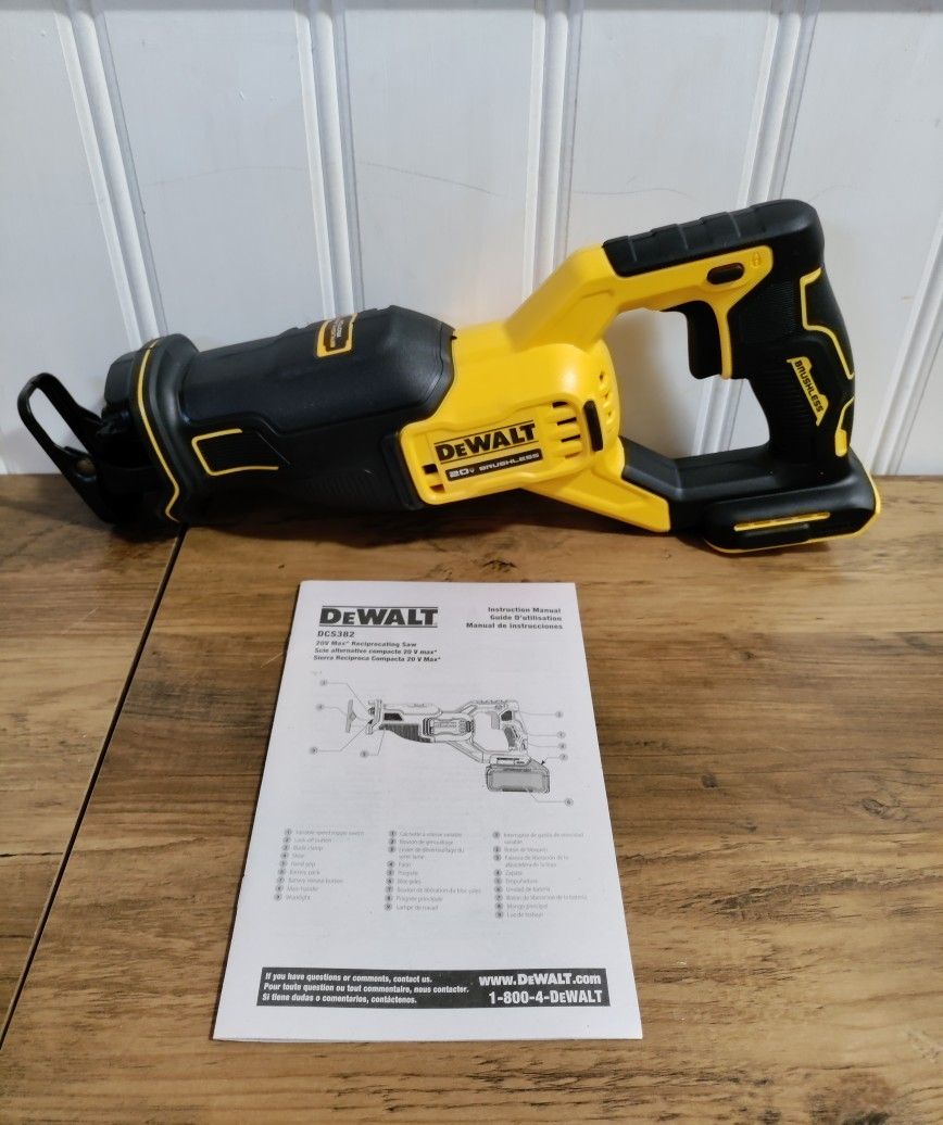 20V DeWalt MAX* XR® Brushless Cordless Reciprocating Saw (Tool Only)