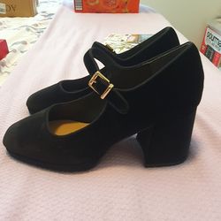 Kelly & Katie Black Suede Mary Jane Pumps Womens Size 7.5