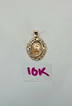 10K Solid Gold Pendant For Wedding ( SWEET 15)