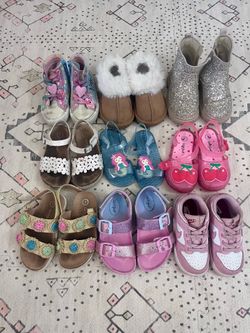 Girls size 7 shoe bundle lot - Nike, cat & jack, bluey