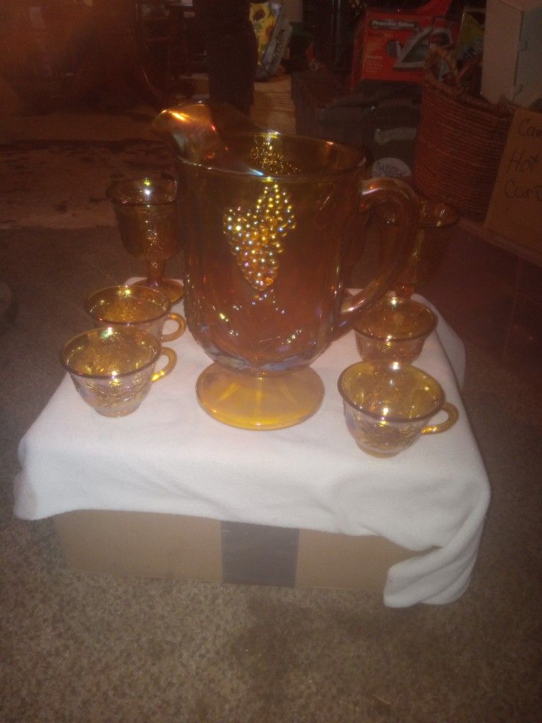 Amber Carnival Glass