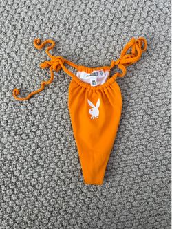 Missguided Playboy Orange Swim Thong Bottoms