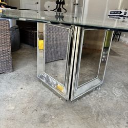 Beautiful Artsy, Glass Dining Room Table 