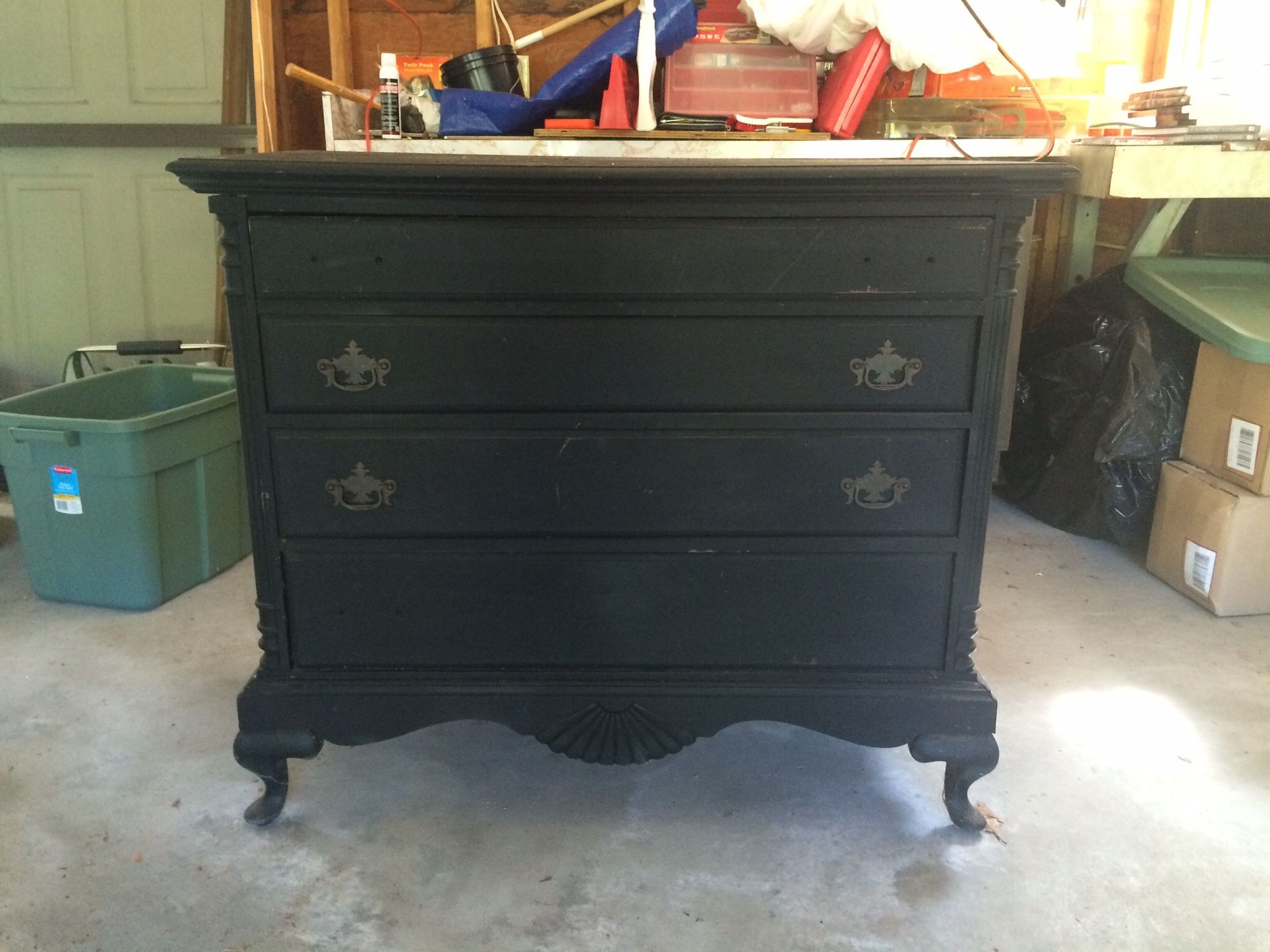 Antique Dresser Painted Black