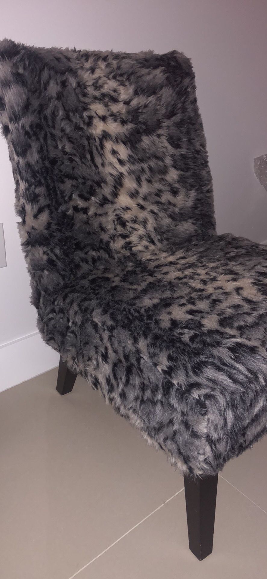 Faux Fur Chair and ottoman