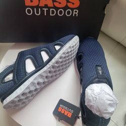 Bass Outdoor Hex Mesh Vent Sandals Womens 7 Blue Slip On Hiking Shoes NWB